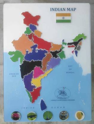 INDIA MAP & NATIONAL SYMBOLS Assembly and Disassembly 3D Poster