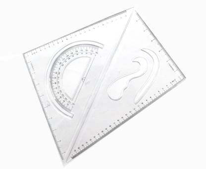 Antiquity SET SQUARE 10 X 12 INCH Ruler Transparent Scale WITH TRANSPARENT Ruler