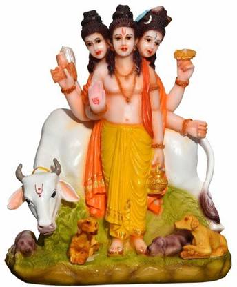 Good Gift 24 Lord Dattatreya Swami Idol/Murti for Home and Pooja Decorative Showpiece  -  20.2 cm