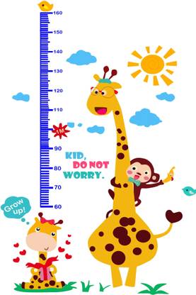 K2A Design 91 cm cartoon kids height measurement Self Adhesive Sticker