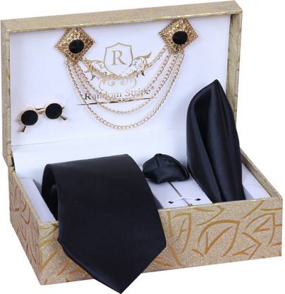 RANDOM STRIPE Silk Tie Pin Set