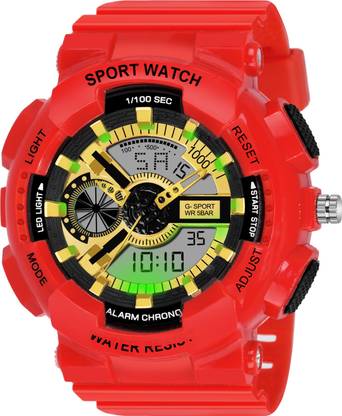 Flozio Analog-Digital Military Full Red Sports Fully Waterproof Analog-Digital Military Full Red Sports Fully Waterproof Analog-Digital Watch  - For Men