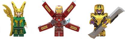 Delite Fun Play Super Hero 3 Avengers LOKI IRON MAN THANOS Mini Building Blocks Puzzle Toys Figures