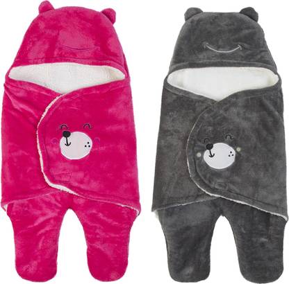 BABY ZONE Embroidered Crib Hooded Baby Blanket for  AC Room