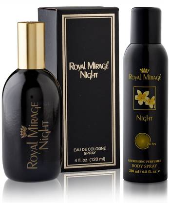 ROYAL MIRAGE Perfume EAU DE COLOGNE SPRAY & Body Spray 200ML Eau de Cologne  -  120 ml