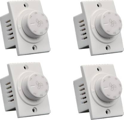 ASHIRWAD Socket 7 Step, Step Type Button Fan Regulator (Pack of 4) Step-Type Button Regulator