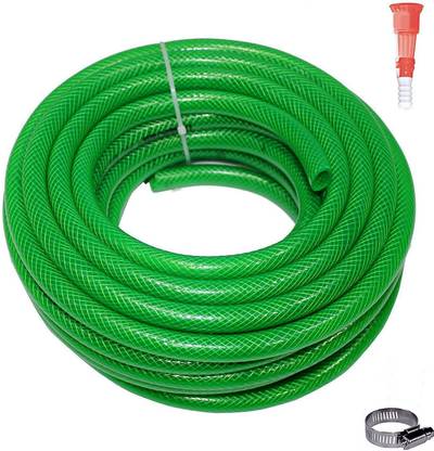 PLTZ 30 Meter 0.5 inch Diameter Heavy Duty 3 Layered Braided Water Hose Pipe with connector & metal clamp for Garden, Car Wash, Floor Clean, Pet Bath etc. 0 L Hose-end Sprayer