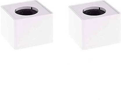 HRB MUSICALS ABS Injection Molding Square Microphone Station Logo -White {PACK OF 2 } MIKE ID