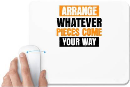 UDNAG White Mousepad 'Sleeping | Arrange whatever pieces come your way' for Computer / PC / Laptop [230 x 200 x 5mm] Mousepad