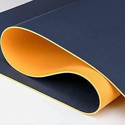 Primetan Large Felt Desk Mat Non Slip Rubber Base Mouse Pad for Home/Office/ Gaming Computer/ Laptop / PC Mouse Pad (Navy Blue & Orange) Non Slip Base Mousepad