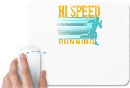UDNAG White Mousepad 'Running | hi speed running' for Computer / PC / Laptop [230 x 200 x 5mm] Mousepad