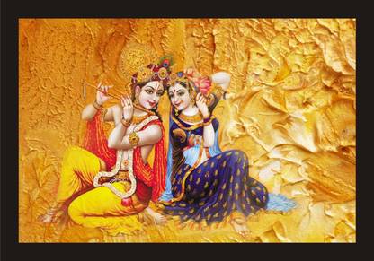 shivang craft Radha Krishna Photo Painting PF-L-36 Digital Reprint 12 inch x 18 inch Painting