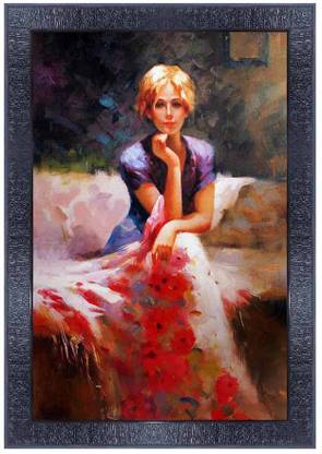pnf Modern art Wood Photo Frames with Acrylic Sheet (Glass) 2580 Digital Reprint 14 inch x 10 inch Painting