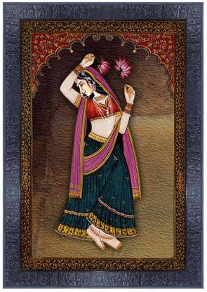 pnf Rajasthani miniature painting art Wood Photo Frames with Acrylic Sheet (Glass) 1014 Digital Reprint 14 inch x 10 inch Painting
