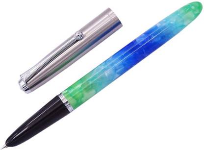 Levin Jinhao 51A Acrylic Celluloid Fountain Pen Extra Fine Nib, Stainless Steel Cap - Fluorescent Color Fountain Pen