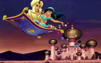 Princess Jasmine And Aladdin Flying Carpet C Matte Finish Poster Photographic Paper