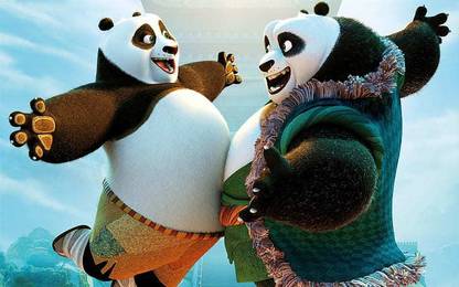 Kung Fu Panda Po And His Father Matte Finish Poster Photographic Paper