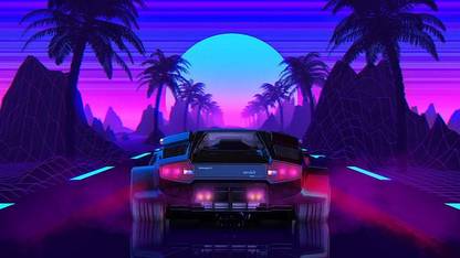 Car Neon Lamborghini Vehicle Matte Finish Poster Photographic Paper