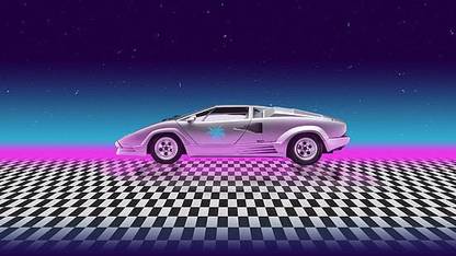 Synthwave Vehicle Miami Vaporwave Matte Finish Poster Photographic Paper