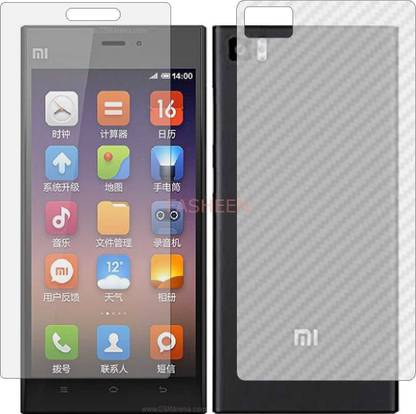Fasheen Front and Back Tempered Glass for XIAOMI MI3 (Front Matte Finish & Back 3d Carbon Fiber)