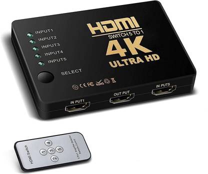 SrO HDMI Switch Box Switcher 3 in 1 Out High Speed Port Supports Video switch Wire Connector