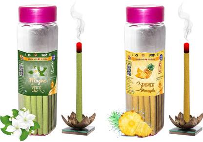 Shankh Mogra & Pineapple Incense Dhoop Stick Pack of 80 gram (40 + 40) Fragrances Mogra, Pineapple