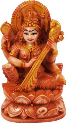 Crafty Saraswati Idol for Decoration and Pooja Decorative Showpiece  -  10 cm
