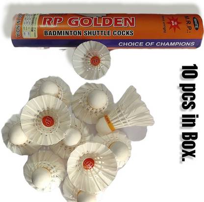 NIMBOLIYA PR GOLDEN pure feather badminton shuttlecock for Mach/ Tournament Feather Shuttle  - White