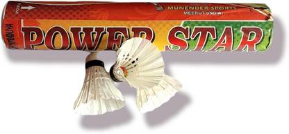 NIMBOLIYA Power Star pure feather badminton shuttlecock Feather Shuttle  - White