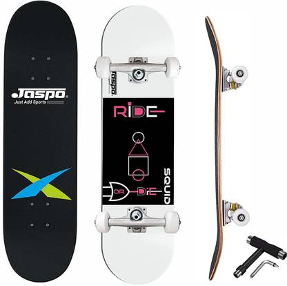 Jaspo SQUID (31"x 8") Complete Fully Assembled Skateboard, 7 Layer Canadian Maple Concave Skateboard for Boys, Kids, Youth, Adults – Made in India 31 inch x 8 inch Skateboard