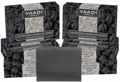 VAADI HERBALS Pack Of 6 Activated Charcoal Soap