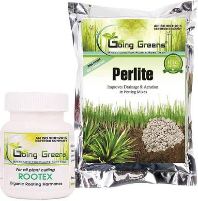 Going Greens Rootex Rooting Hormone Powder(25 Gm) and Perlite Potting (400 Gm) Manure