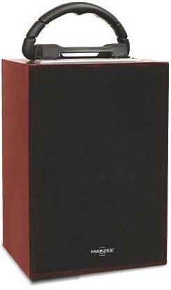 Makzee MZ921 Wooden Wireless 4" Party Speaker Box With Carrier Handle & Mobile Holder for Travelling (5hrs play time) 5 W Bluetooth Speaker