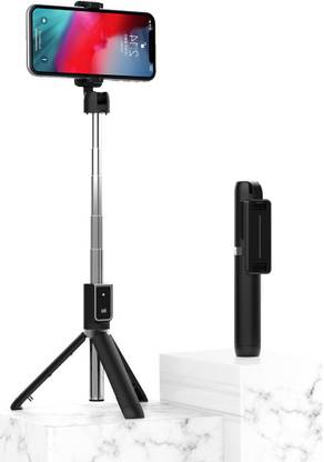 FITUP ™ Mini P50 - 80 Cm Long Selfie Stick Wireless Portable Universal Lightweight Mini Extendable 80 Cm Length Selfie Stick with Tripod Stand and Detachable Wireless Bluetooth Remote, Ultra Compact Selfie Stick for Mobile and All IOS & Smart Phones Tripod, Tripod Clamp