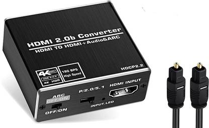 microware  TV-out Cable HDMI 2.0 Audio Extractor Support 4K 60Hz YUV 4:4:4 HDR HDMI Audio Converter Adapter 4K HDMI to Optical TOSLINK SPDIF