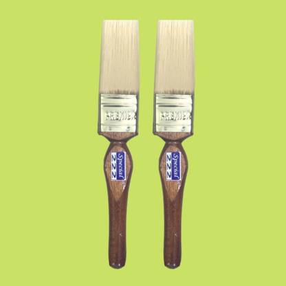 Color Zebra Paint Brush for Wall Grill Wood Painting with Double Thickness | Width - 1 inch / 25 mm | Pack of 2 Synthetic Round Paint Brush