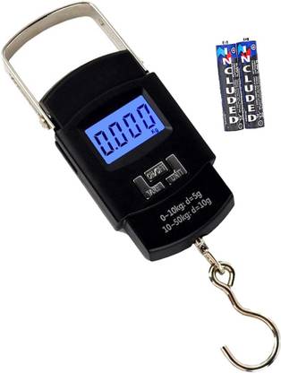 Qozent Weight Checking Machine For Luggage- Made in India Portable Hanging Luggage Weight Machine Weighing Scale,50 Kg Weighing Scale with big size electric kata with metal hook, Portable Digital Luggage Scale,Portable Digital Luggage Scale with Metal Hook,hanging scale 50kg Weighing Scale /86/AQab Weighing Scale