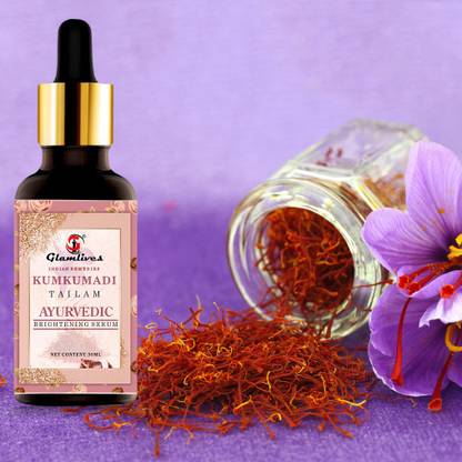 Glamlives Kumkumadi Tailam Ayurvedic Fairness Brightening, Whitening, Ageing, Wrinkles, Fine Lines, Pigmentation - Men & Women Wrinkle Eye & Face Eraser