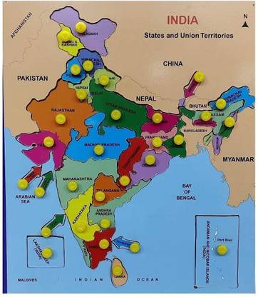 Veehanika Enterprises VL wooden India map puzzle for kids learning