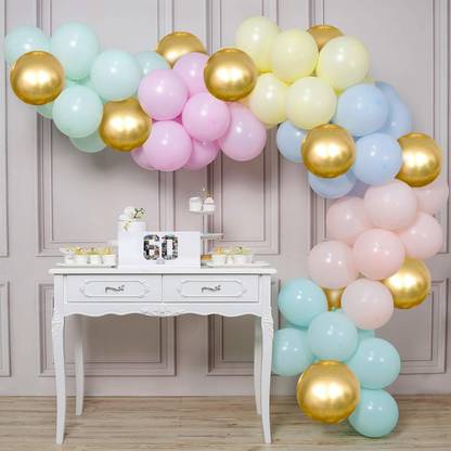 Prihit Pastel Balloons Birthday Decor Garland Arch Kit- 135Pcs for Pastel Colour