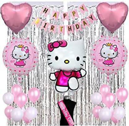 decokart kitty HAPPY BIRTHDAY DECORATION COMBO FOR KIDS & ADULTS BIRTHDAY PARTY with sash. pack of 50