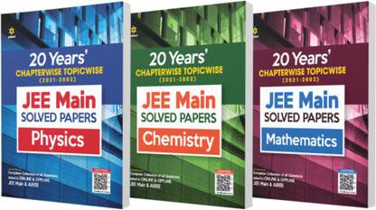 Combo of 20 Years Chapterwise Topicwise (2021-2002) JEE Main Solved Papers Physics,Chemistry & Mathematics (Set of 3 Books)