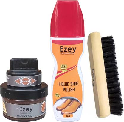 Ezey crm brn+liq tan+shoe brush Shoe Care Kit