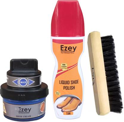 Ezey crm blue+liq tan+shoe brush Shoe Care Kit