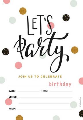 thepapertoys Birthday Party Invitation Cards for Boy / Girl, 25 self-fill-in Invitation Cards with Envelopes (5*7 inches) - ICB31 Invitation Card