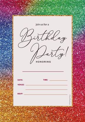 thepapertoys Birthday Party Invitation Cards for Boy / Girl, 25 self-fill-in Invitation Cards with Envelopes (5*7 inches) - ICB52 Invitation Card
