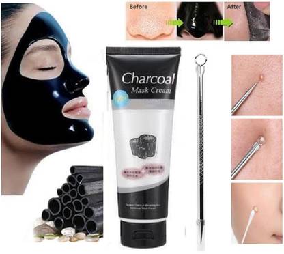 ADJD Stainless Steel Blackhead Remover Needle & Charcoal Mask Peel Off Face Mask Cream Blackhead Remover Needle