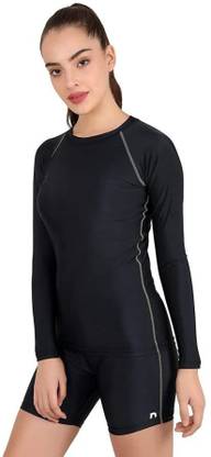 unbeatable Women Round Neck Black T-Shirt Women Compression
