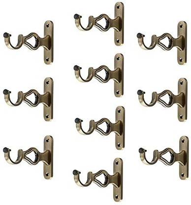 Ferio Zinc Curtain Rod Holders | Curtain Brackets | Curtain Knobs Antique Brass Curtain Hook