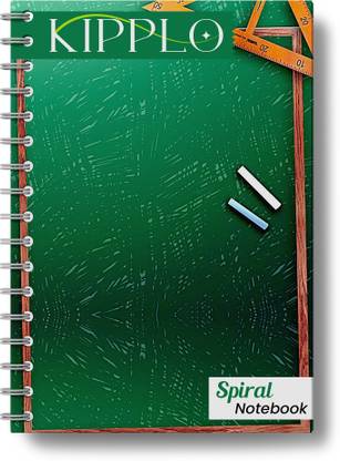 Kipplo Spiral Black Board Notebook A4 Notebook Ruled 350 Pages